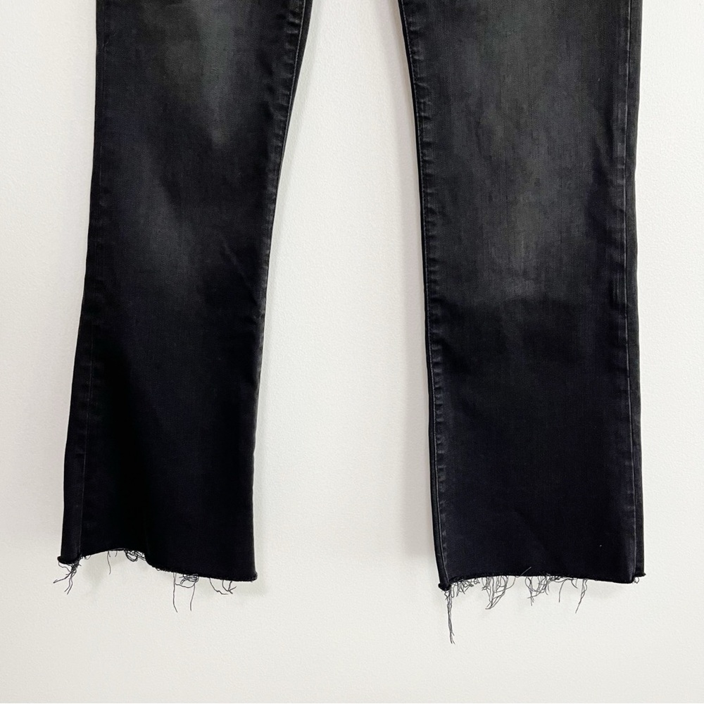 BOGO! FRAME Le Crop Mini Boot Raw Edge in Kerry Black Denim Jeans Size 27 - Picture 7 of 10
